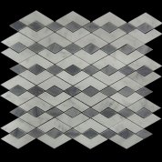 Carrarw white and grey marble diamond mosaic tile